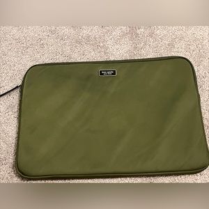 Kate Spade Padded Dark Green Laptop Sleeve Case Cover 14”x10”
